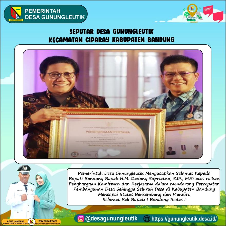 Selamat Atas Raihan Penghargaan Bupati Bandung 